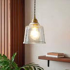 Suspension élégante en laiton et verre transparent avec cloche
