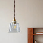 Suspension élégante en laiton et verre transparent avec cloche