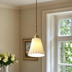 Lampe suspendue élégante cylindrique en céramique blanche pour chambre à coucher