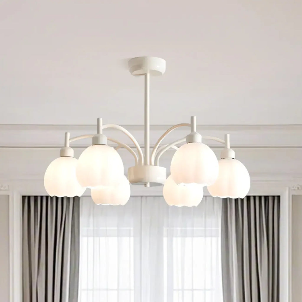 Lustre moderne à 6 lumières en forme de fleur pour salon