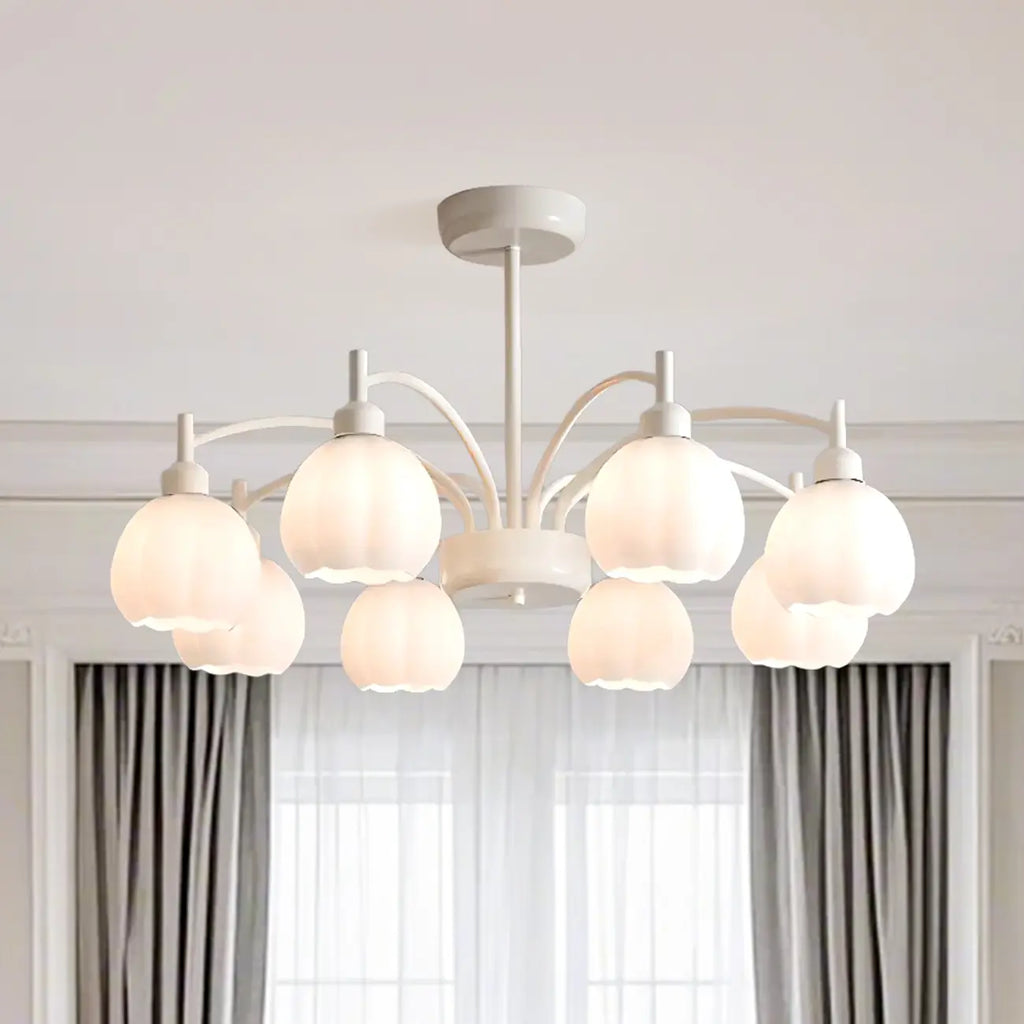 Lustre moderne à 6 lumières en forme de fleur pour salon