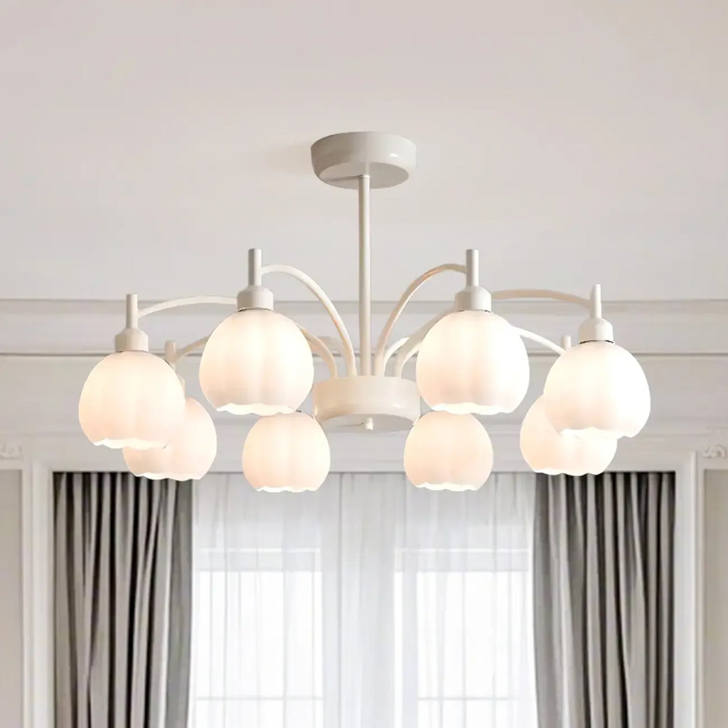 Lustre moderne à 6 lumières en forme de fleur pour salon