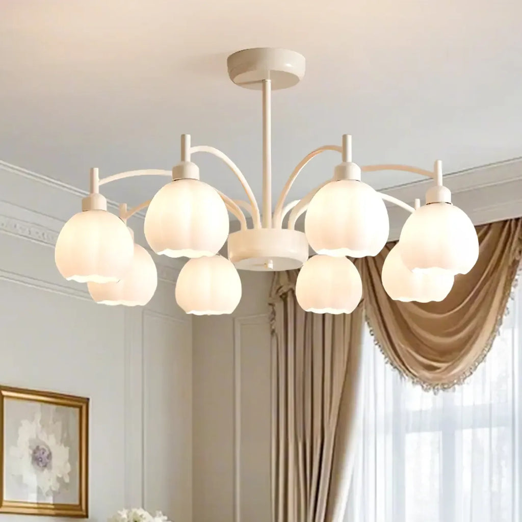 Lustre moderne à 6 lumières en forme de fleur pour salon