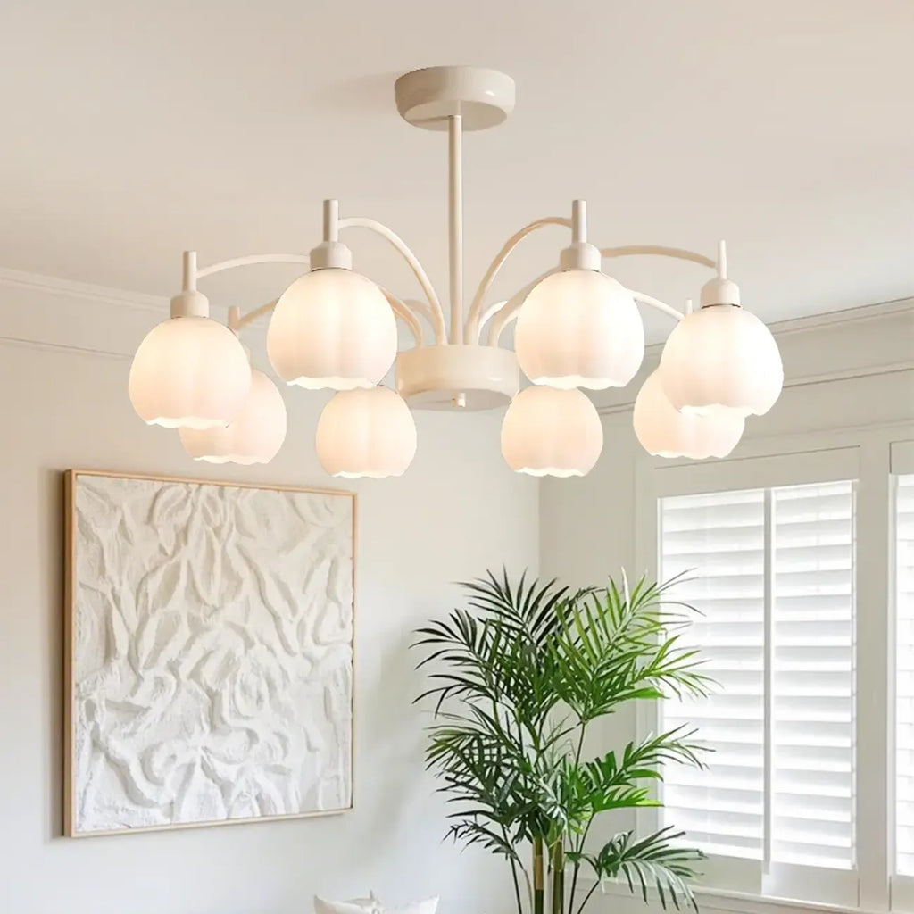 Lustre moderne à 6 lumières en forme de fleur pour salon