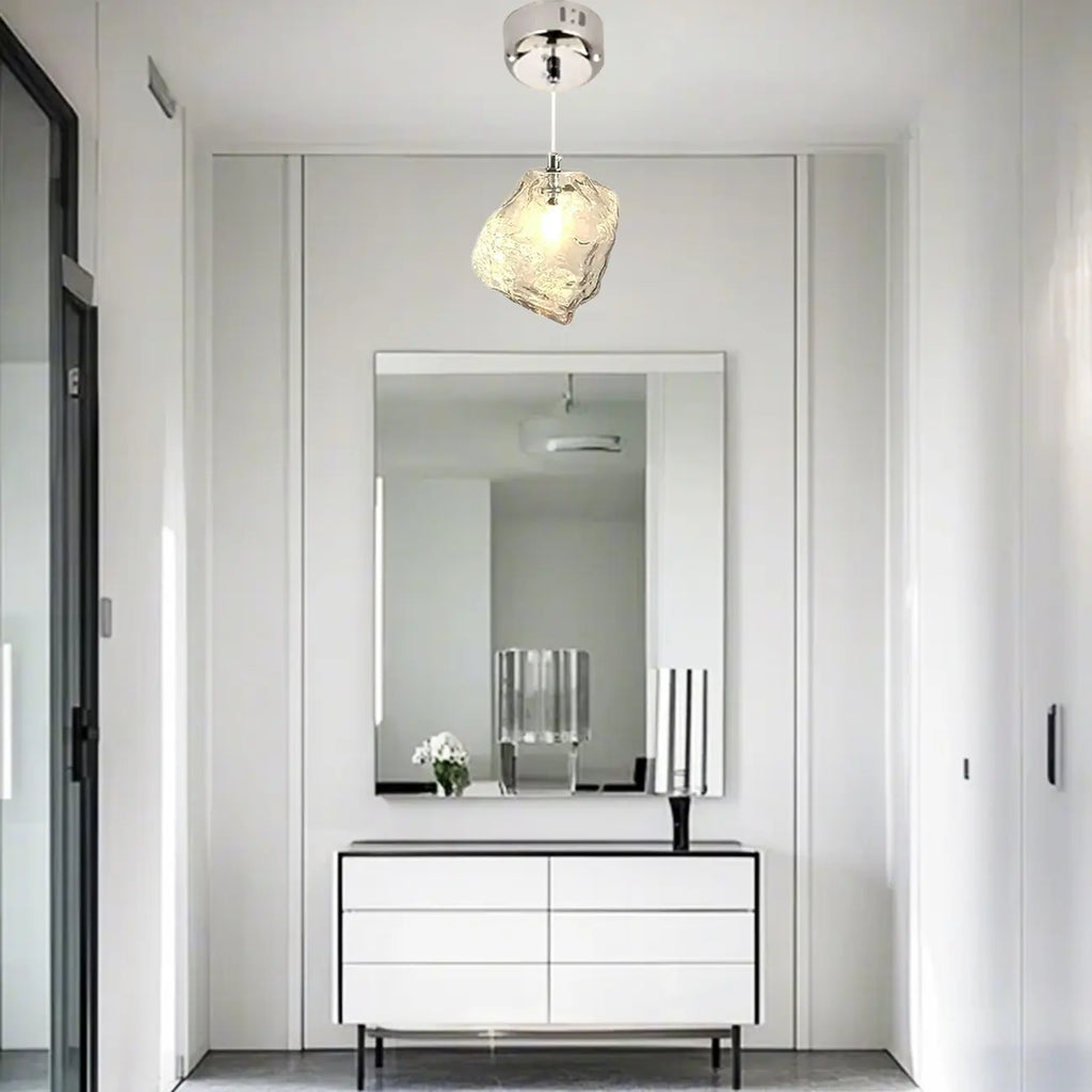 Suspension en cristal cubique irrégulier pour décoration intérieure moderne