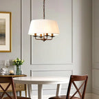 Lustre tambour moderne en tissu avec longueur de suspension réglable