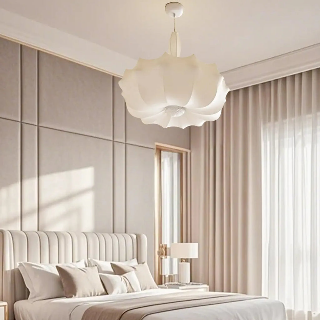 Lustre moderne en tissu blanc pour la décoration du salon