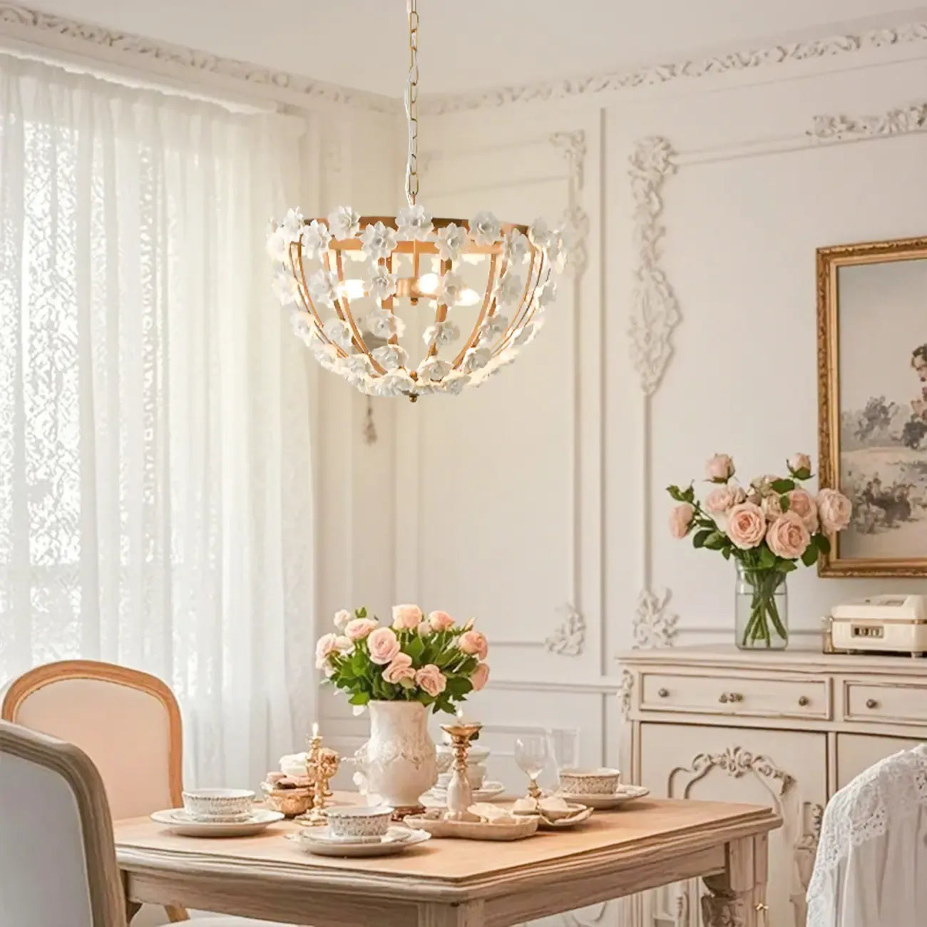 Lustre moderne en céramique en forme de dôme pour une salle à manger élégante