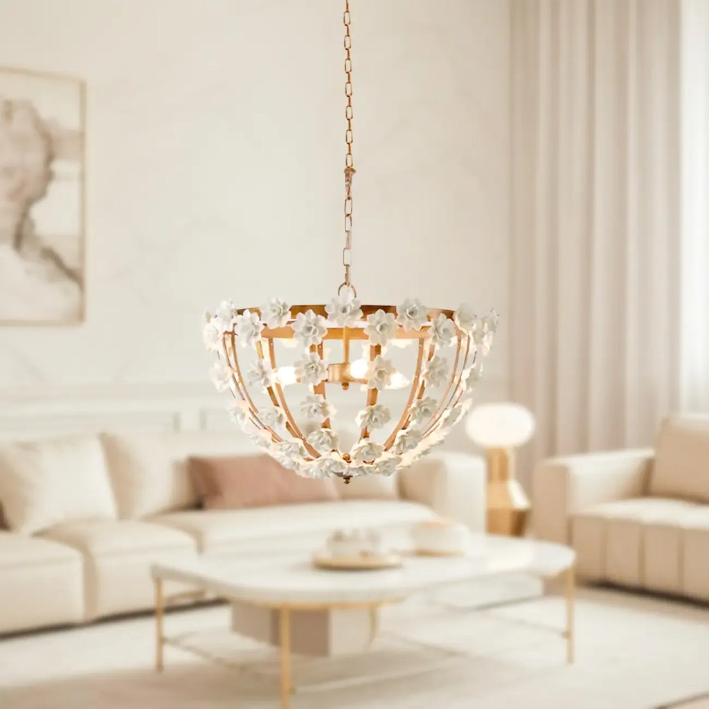 Lustre moderne en céramique en forme de dôme pour une salle à manger élégante