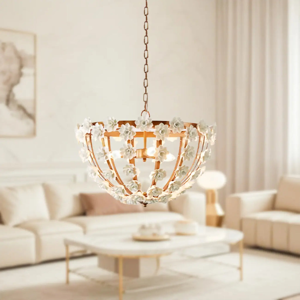 Lustre moderne en céramique en forme de dôme pour une salle à manger élégante
