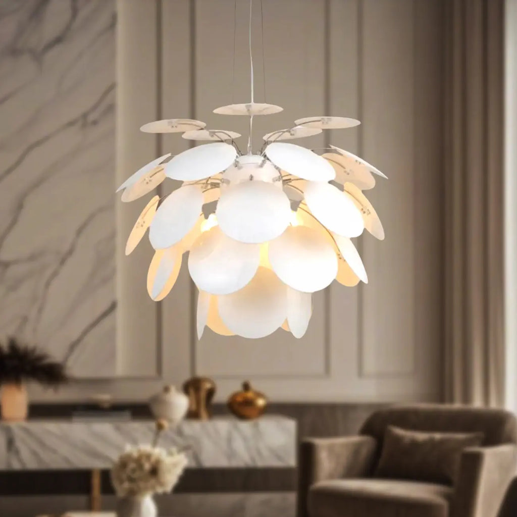 Lustre moderne à 5 niveaux avec structure métallique réglable