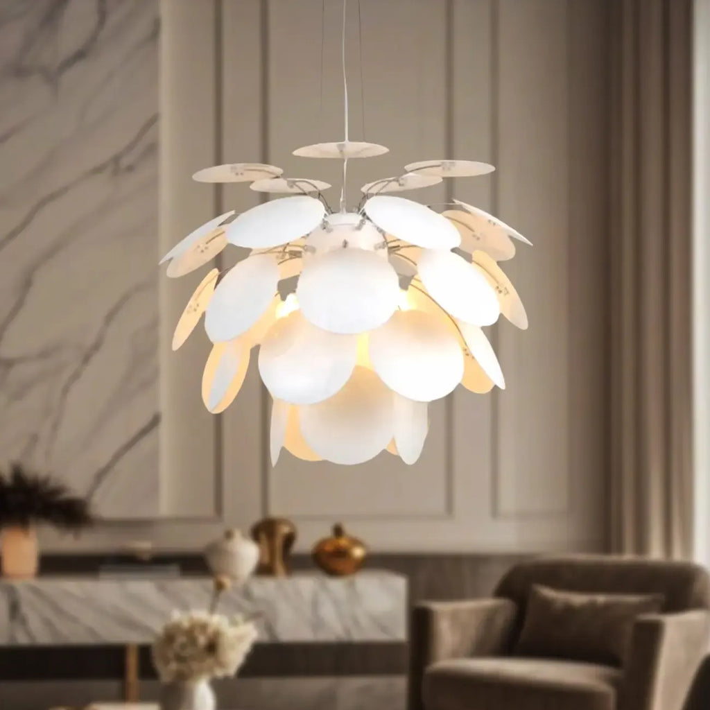 Lustre moderne à 5 niveaux avec structure métallique réglable