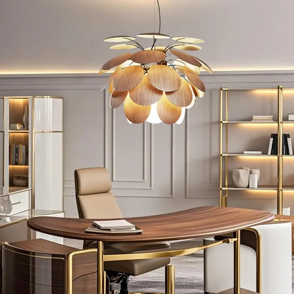 Lustre moderne à 5 niveaux avec structure métallique réglable