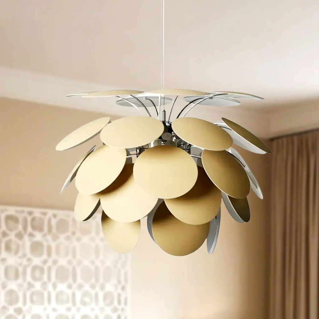 Lustre moderne à 5 niveaux avec structure métallique réglable