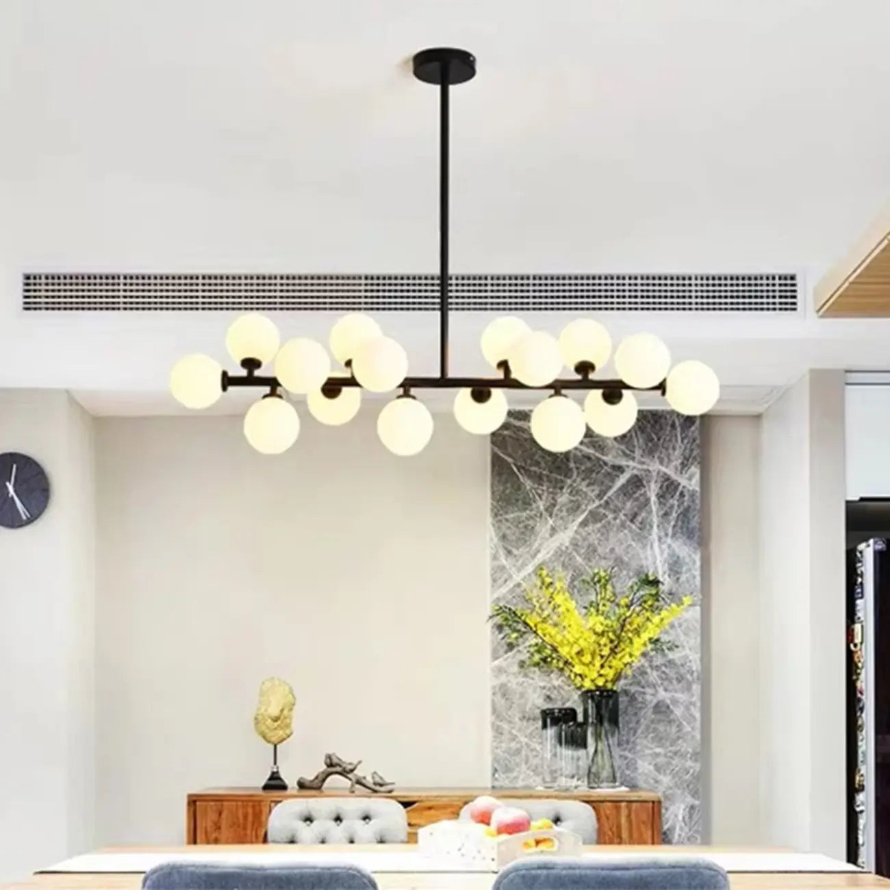 Suspension moderne dorée en forme de globe pour îlot de cuisine