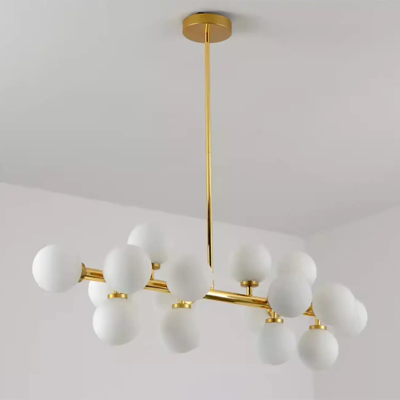 Suspension moderne dorée en forme de globe pour îlot de cuisine