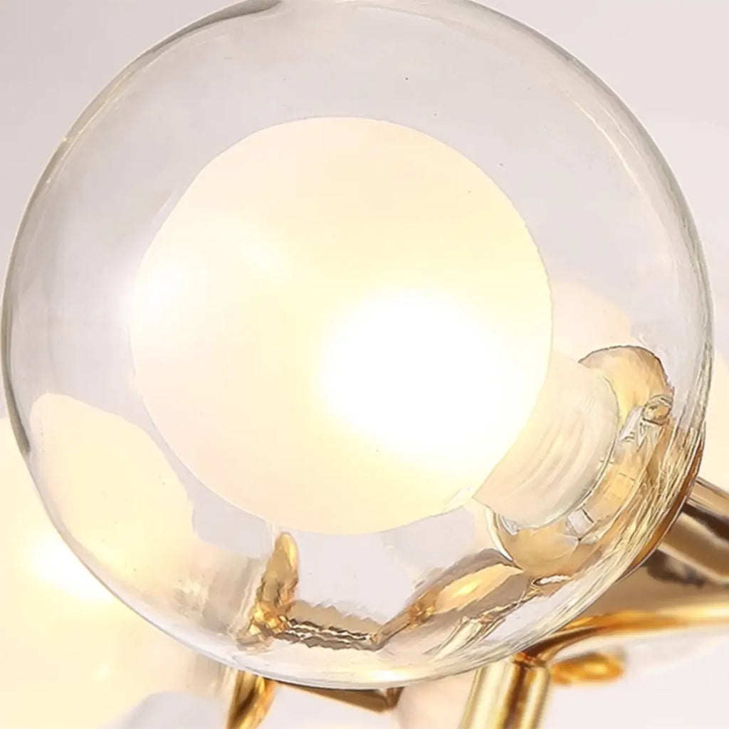 Suspension moderne dorée en forme de globe pour îlot de cuisine