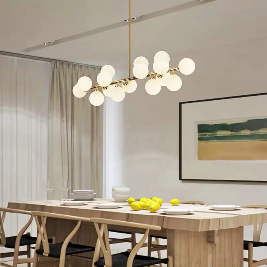 Suspension moderne dorée en forme de globe pour îlot de cuisine