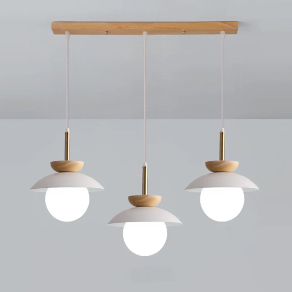 Lampade a sospensione moderne a 3 luci in legno per isola cucina
