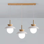 Lampade a sospensione moderne a 3 luci in legno per isola cucina