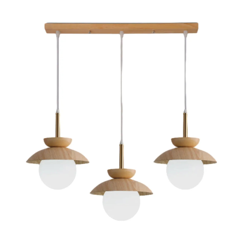 Lampade a sospensione moderne a 3 luci in legno per isola cucina