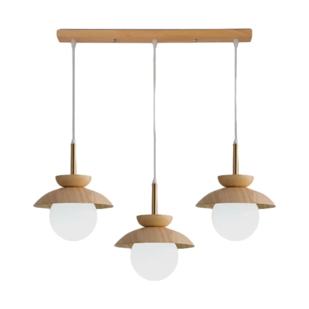 Lampade a sospensione moderne a 3 luci in legno per isola cucina
