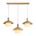 Lampade a sospensione moderne a 3 luci in legno per isola cucina