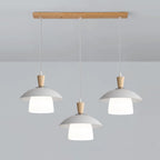 Lampade a sospensione moderne a 3 luci in legno per isola cucina