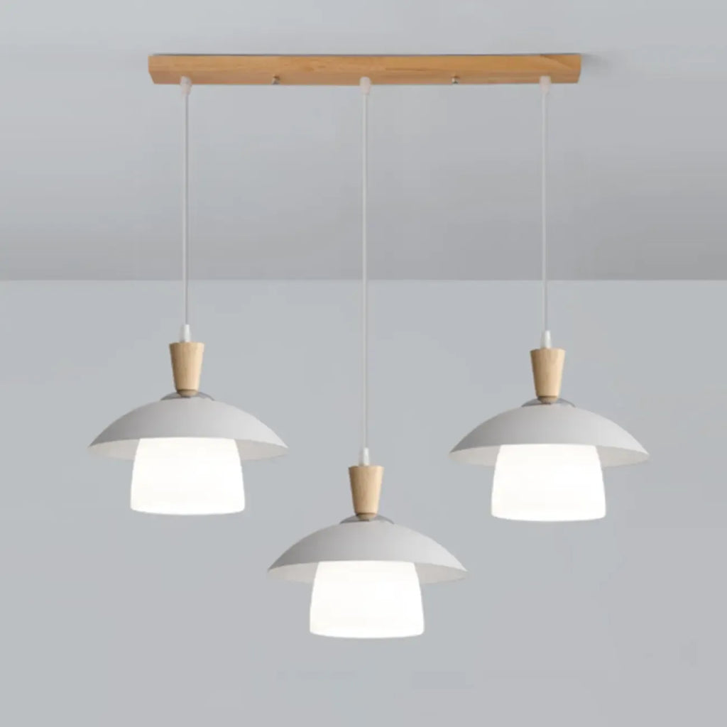 Lampade a sospensione moderne a 3 luci in legno per isola cucina