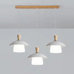 Lampade a sospensione moderne a 3 luci in legno per isola cucina