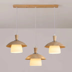 Lampade a sospensione moderne a 3 luci in legno per isola cucina