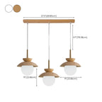 Lampade a sospensione moderne a 3 luci in legno per isola cucina