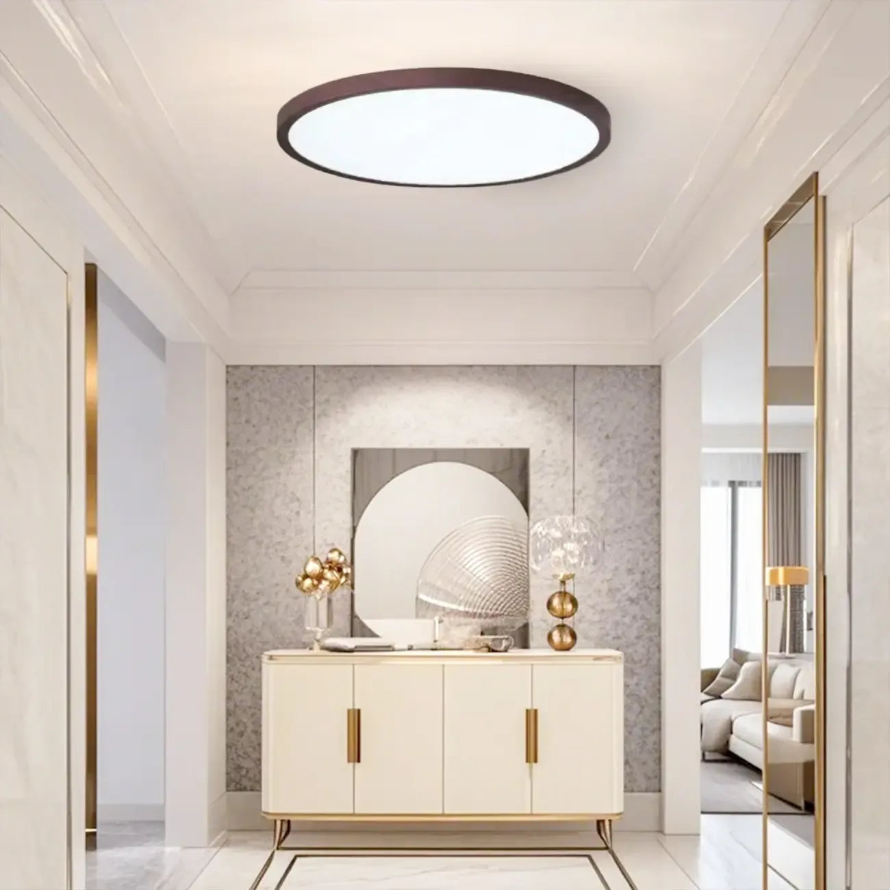 Plafonnier LED circulaire moderne encastré pour chambre à coucher