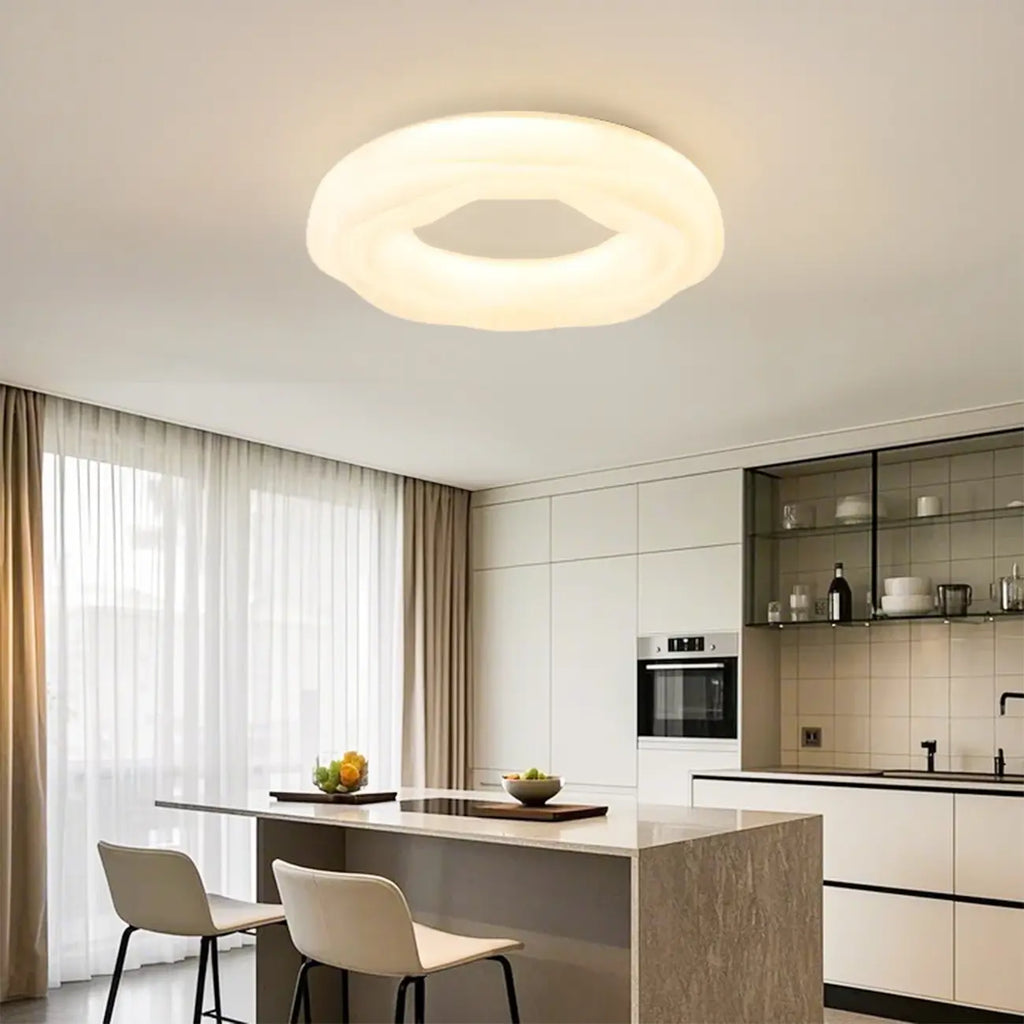 Plafonnier circulaire moderne à intensité variable pour chambre à coucher