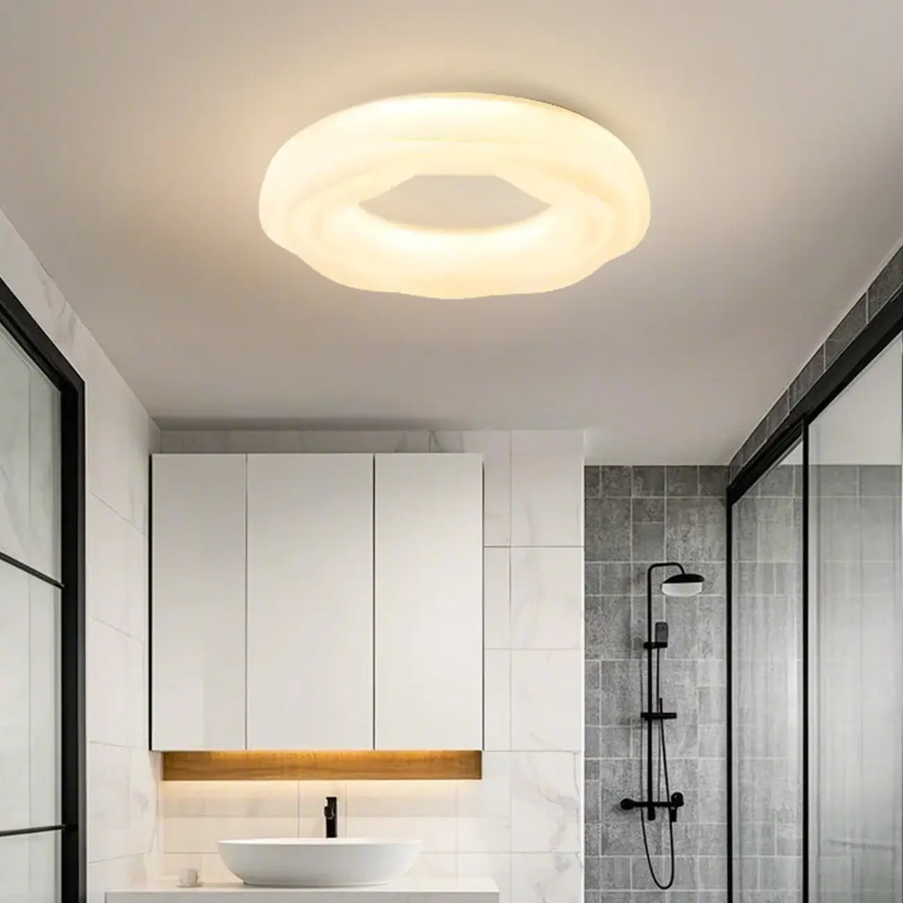 Plafonnier circulaire moderne à intensité variable pour chambre à coucher