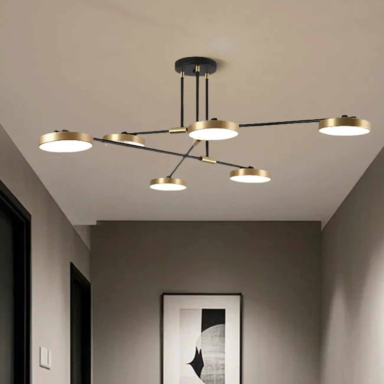 Plafonnier LED contemporain d'intérieur avec abat-jour en acrylique