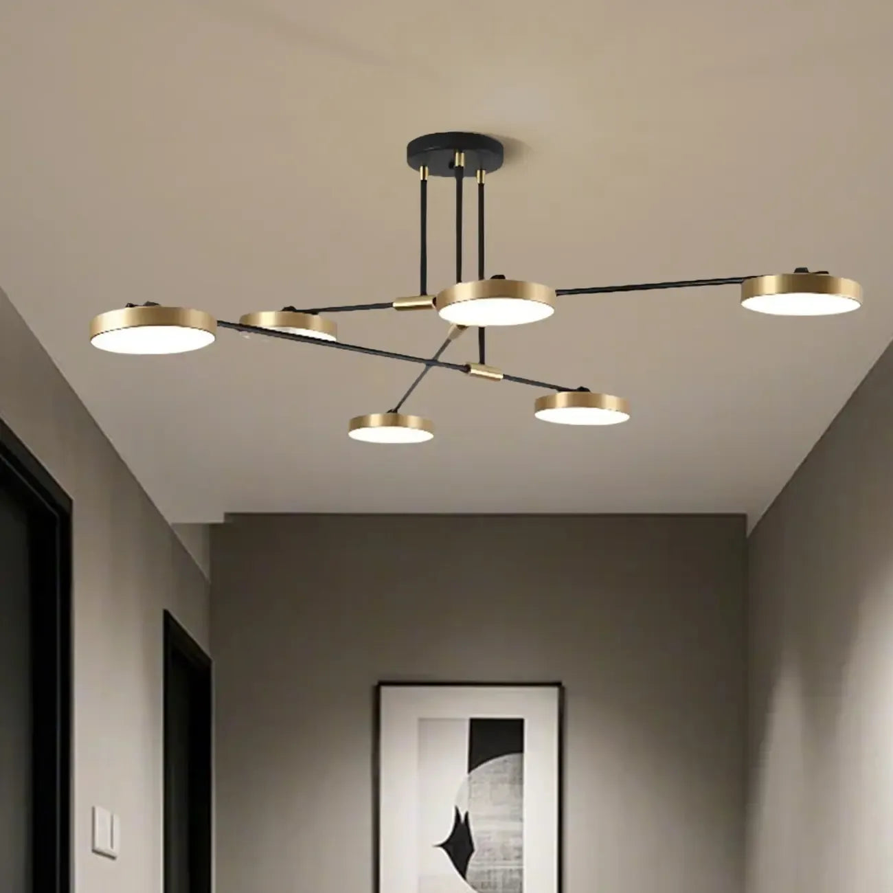 Plafonnier LED contemporain d'intérieur avec abat-jour en acrylique