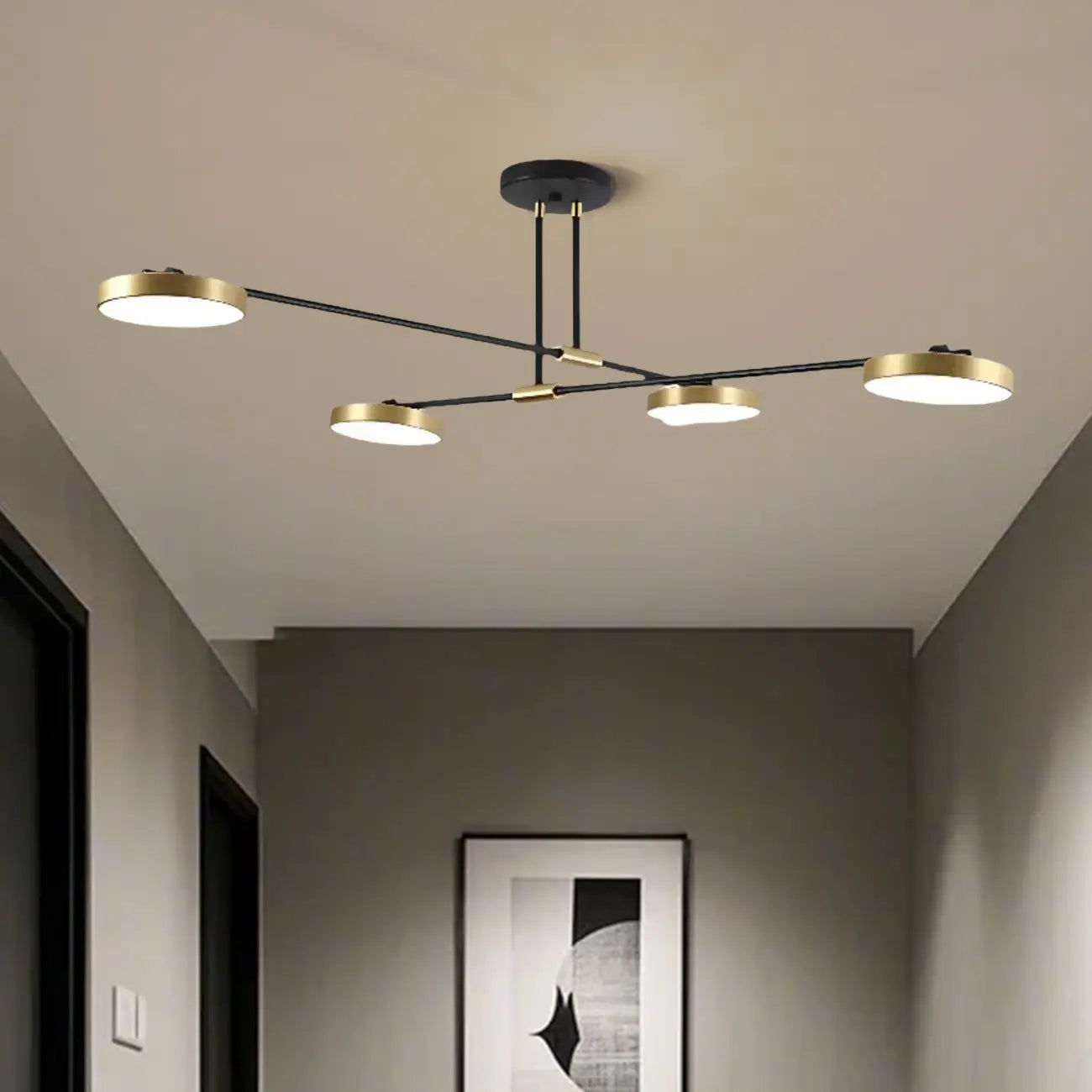 Plafonnier LED contemporain d'intérieur avec abat-jour en acrylique