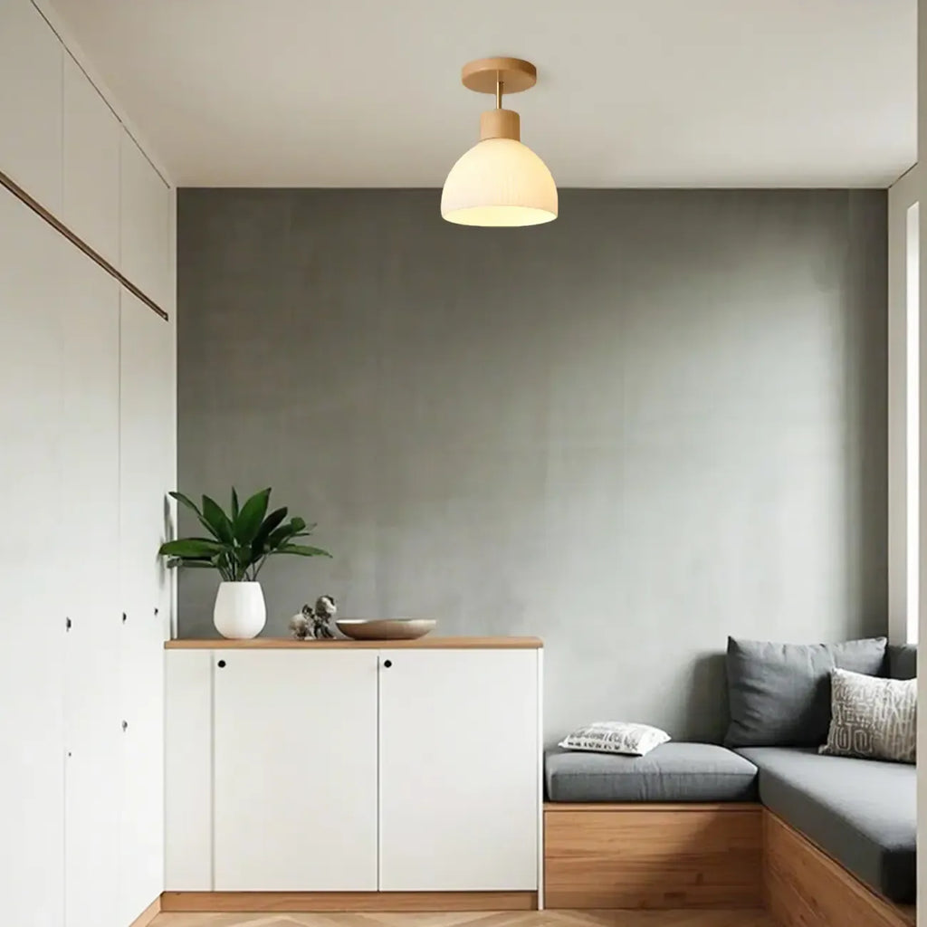 Plafonnier semi-encastré moderne à LED en forme de bol pour espace de vie