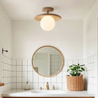 Plafonnier semi-encastré simple en bois pour usage intérieur