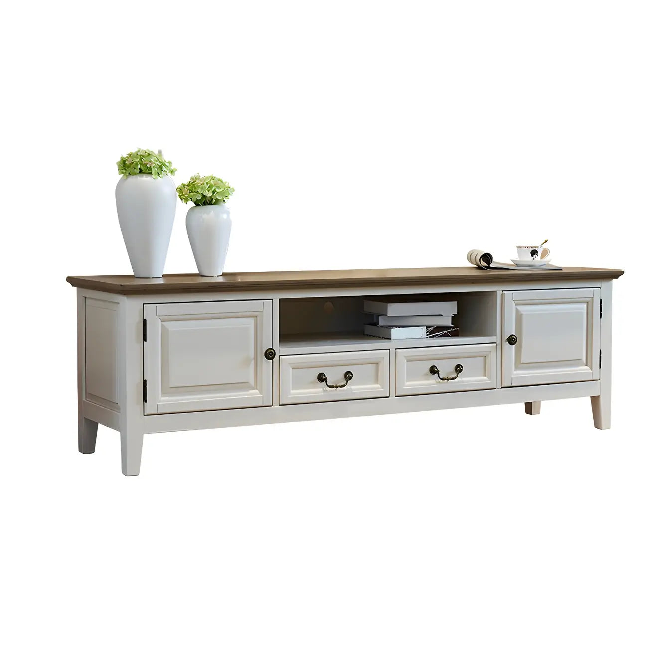 Mobile TV 71 Coastal Wood Brown con ante a battente e gambe