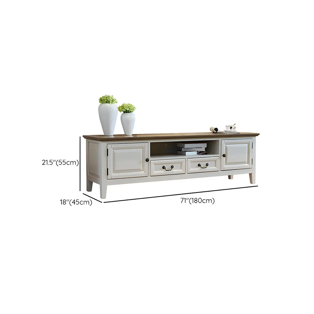 Mobile TV 71 Coastal Wood Brown con ante a battente e gambe
