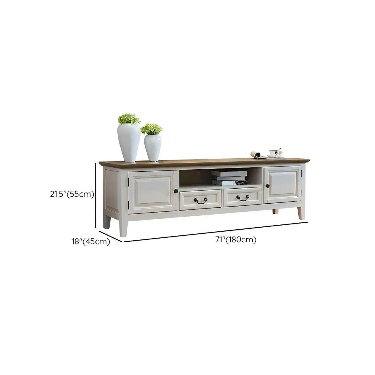 Mobile TV 71 Coastal Wood Brown con ante a battente e gambe