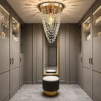 Plafonnier géométrique en cristal encastré pour salon