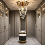 Plafonnier géométrique en cristal encastré pour salon