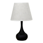 Lampe de chevet élégante en métal et tissu noir et blanc