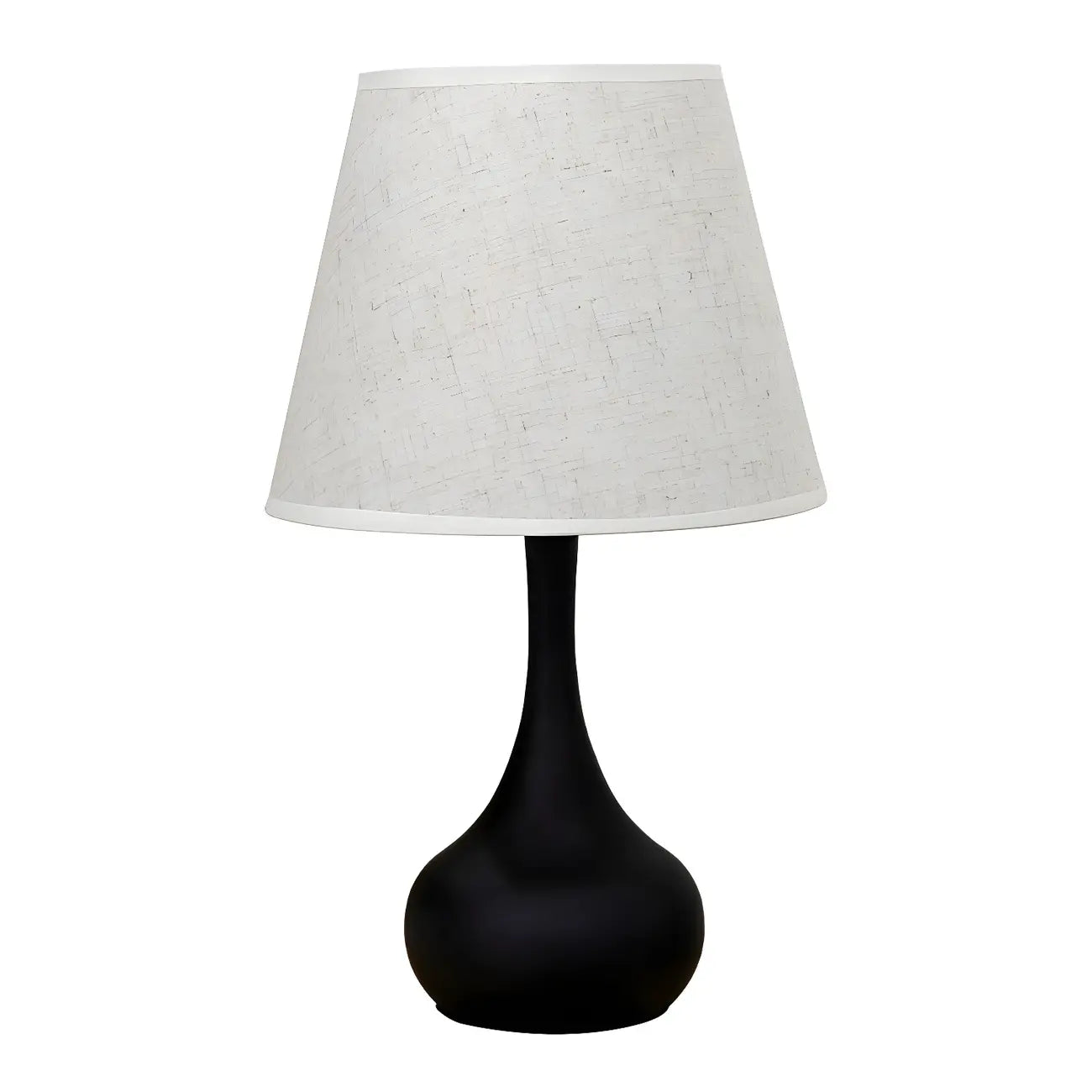 Lampe de chevet élégante en métal et tissu noir et blanc