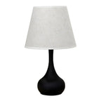 Lampe de chevet élégante en métal et tissu noir et blanc