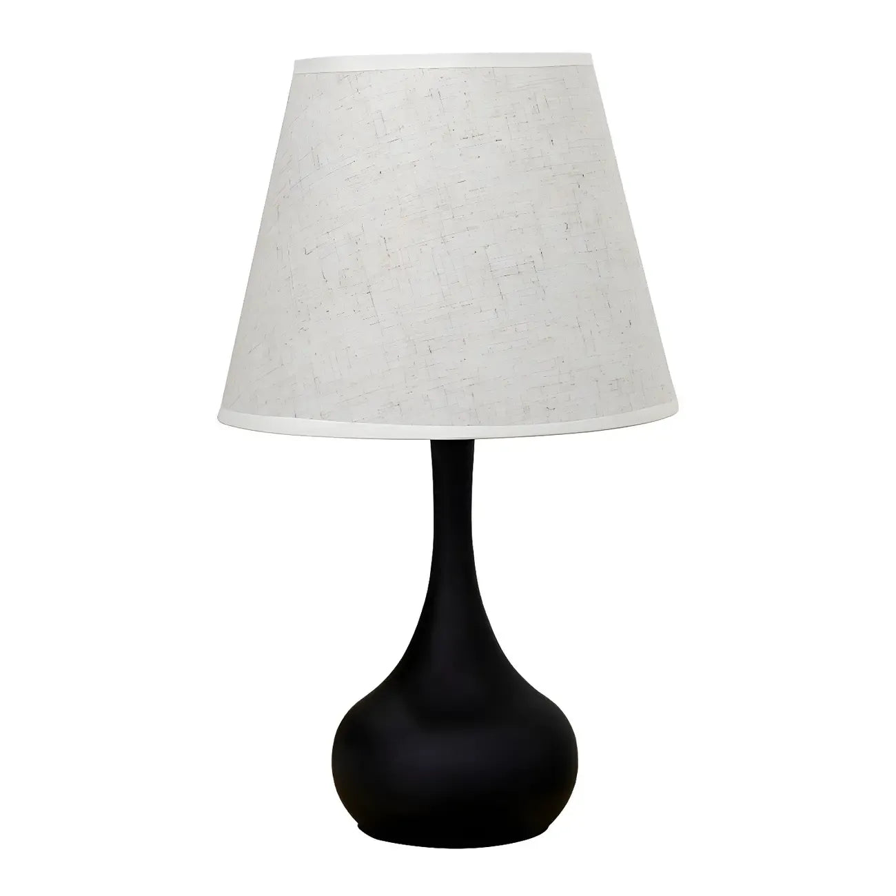Lampe de chevet élégante en métal et tissu noir et blanc