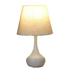 Lampe de chevet élégante en métal et tissu noir et blanc